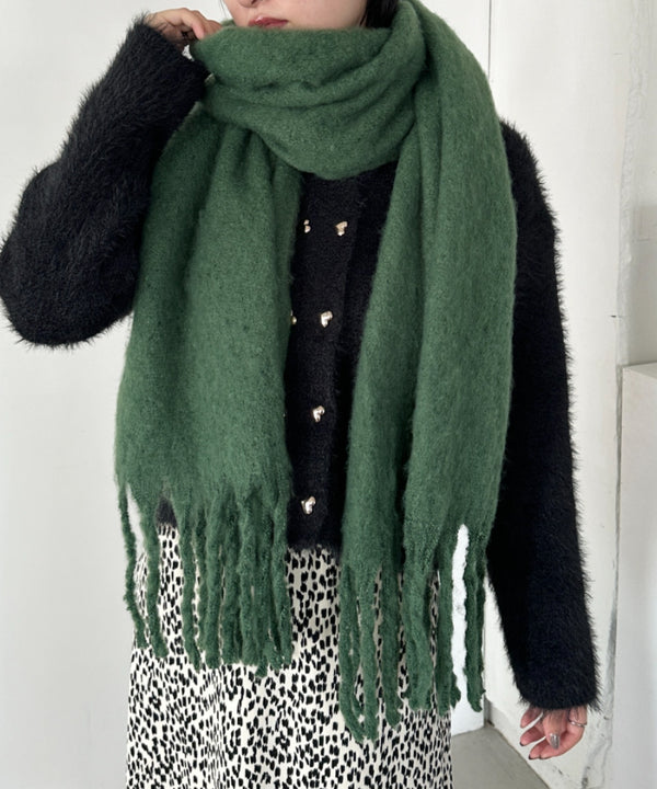 ボリュームフリンジマフラー | 4193001 | ダークグリーン