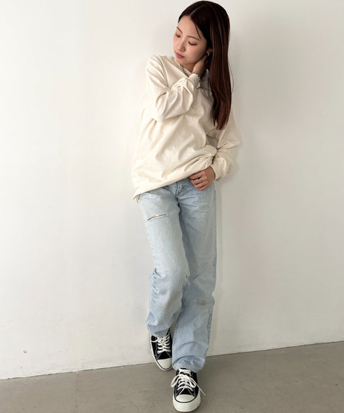 GILDAN(ギルダン) /ベーシック ロングスリーブ Tシャツ コットン ビッグシルエット オーバーサイズ サイズカラバリ豊富 長袖 ロンT 6.0オンス | 2193062 | アイボリー