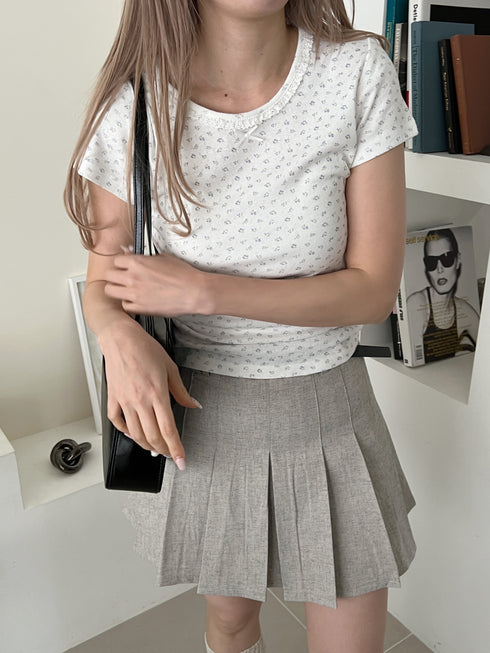 小花柄レースネックTシャツ | SL2252614 | ホワイト