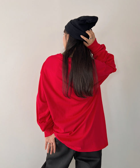 Champion Authentic LONGSLEEVE T-SHIRTS チャンピオン ベーシック ロンT ワンポイント オーバーサイズ サイズ展開多数 5.2オンス L/S 長袖Tシャツ/CC8C | 2193058 | レッド