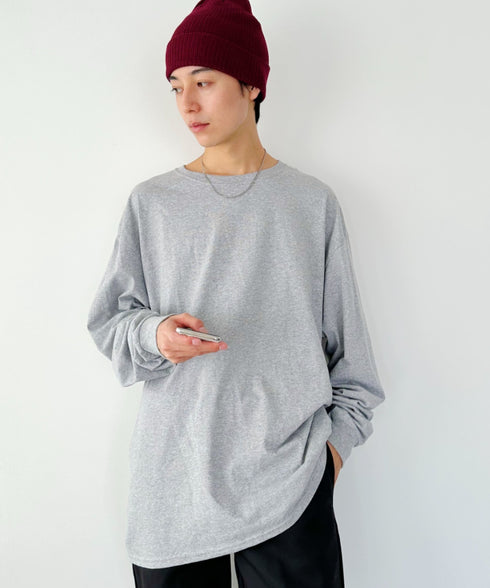 Champion Authentic LONGSLEEVE T-SHIRTS チャンピオン ベーシック ロンT ワンポイント オーバーサイズ サイズ展開多数 5.2オンス L/S 長袖Tシャツ/CC8C | 2193058 | 杢グレー