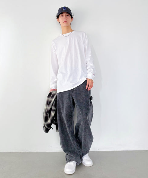 Champion Authentic LONGSLEEVE T-SHIRTS チャンピオン ベーシック ロンT ワンポイント オーバーサイズ サイズ展開多数 5.2オンス L/S 長袖Tシャツ/CC8C | 2193058 | ホワイト