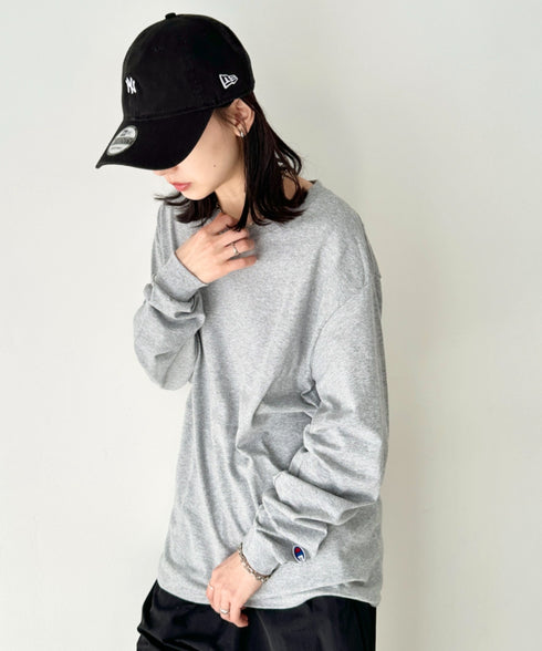 Champion Authentic LONGSLEEVE T-SHIRTS チャンピオン ベーシック ロンT ワンポイント オーバーサイズ サイズ展開多数 5.2オンス L/S 長袖Tシャツ/CC8C | 2193058 | 杢グレー
