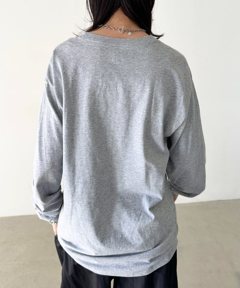 Champion Authentic LONGSLEEVE T-SHIRTS チャンピオン ベーシック ロンT ワンポイント オーバーサイズ サイズ展開多数 5.2オンス L/S 長袖Tシャツ/CC8C | 2193058 | 杢グレー