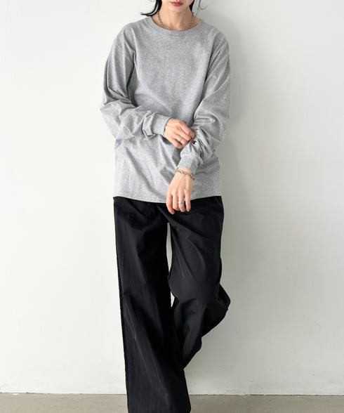Champion Authentic LONGSLEEVE T-SHIRTS チャンピオン ベーシック ロンT ワンポイント オーバーサイズ サイズ展開多数 5.2オンス L/S 長袖Tシャツ/CC8C | 2193058 | 杢グレー