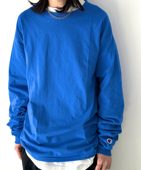 Champion Authentic LONGSLEEVE T-SHIRTS チャンピオン ベーシック ロンT ワンポイント オーバーサイズ サイズ展開多数 5.2オンス L/S 長袖Tシャツ/CC8C | 2193058 | ロイヤルブルー