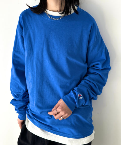 Champion Authentic LONGSLEEVE T-SHIRTS チャンピオン ベーシック ロンT ワンポイント オーバーサイズ サイズ展開多数 5.2オンス L/S 長袖Tシャツ/CC8C | 2193058 | ロイヤルブルー