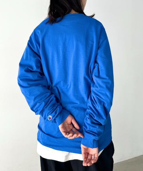 Champion Authentic LONGSLEEVE T-SHIRTS チャンピオン ベーシック ロンT ワンポイント オーバーサイズ サイズ展開多数 5.2オンス L/S 長袖Tシャツ/CC8C | 2193058 | ロイヤルブルー