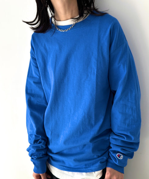 Champion Authentic LONGSLEEVE T-SHIRTS チャンピオン ベーシック ロンT ワンポイント オーバーサイズ サイズ展開多数 5.2オンス L/S 長袖Tシャツ/CC8C | 2193058 | ロイヤルブルー