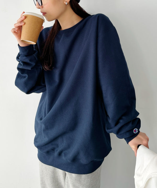 【Champion Authentic sweatshirt】チャンピオン クルーネック スウェット プルオーバー サイズ展開多数 コットン 裏起毛 無地 9.0オンス | 2193059 | ネイビー
