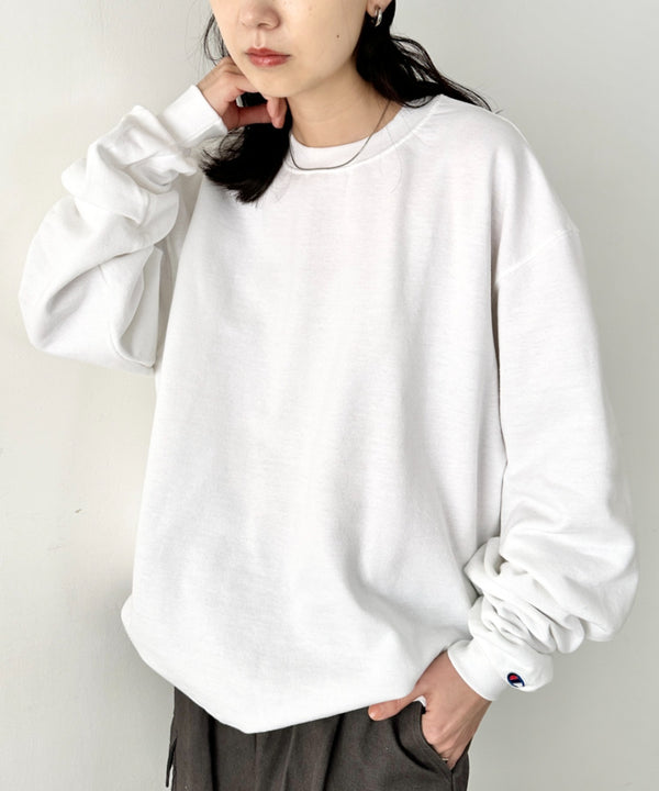 【Champion Authentic sweatshirt】チャンピオン クルーネック スウェット プルオーバー サイズ展開多数 コットン 裏起毛 無地 9.0オンス | 2193059 | ホワイト