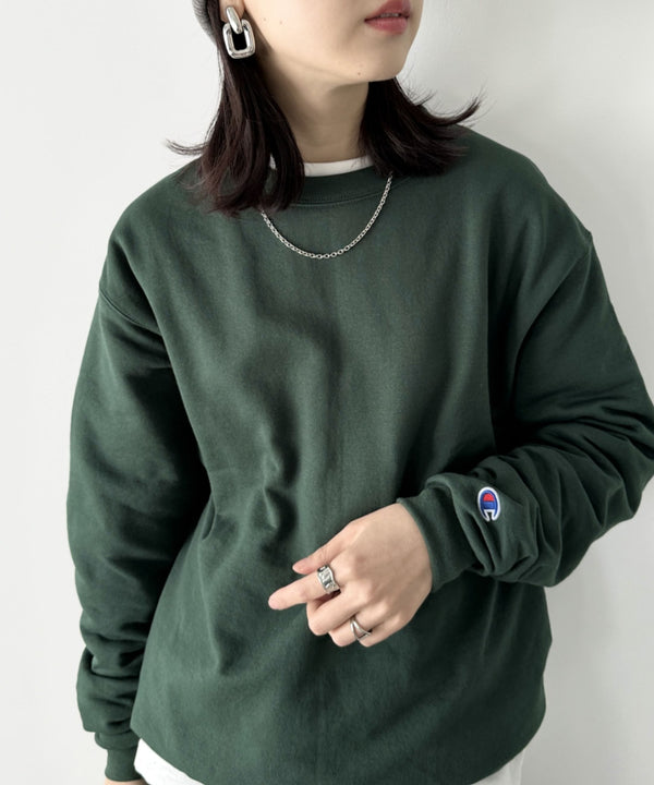 【Champion Authentic sweatshirt】チャンピオン クルーネック スウェット プルオーバー サイズ展開多数 コットン 裏起毛 無地 9.0オンス | 2193059 | ダークグリーン