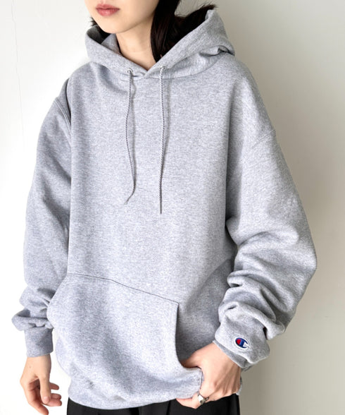 【Champion Authentic Hoodie】チャンピオン スウェット パーカー スーパー オーバーサイズ 展開多数 コットン 裏起毛 無地 フーディー 9.0オンス | 2193060 | 杢グレー
