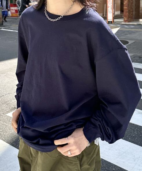 GILDAN(ギルダン) /ベーシック ロングスリーブ Tシャツ コットン ビッグシルエット オーバーサイズ サイズカラバリ豊富 長袖 ロンT 6.0オンス | 2193062 | ネイビー