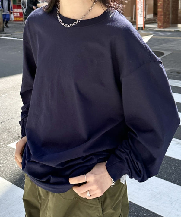 GILDAN(ギルダン) /ベーシック ロングスリーブ Tシャツ コットン ビッグシルエット オーバーサイズ サイズカラバリ豊富 長袖 ロンT 6.0オンス | 2193062 | ネイビー