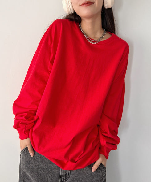 GILDAN(ギルダン) /ベーシック ロングスリーブ Tシャツ コットン ビッグシルエット オーバーサイズ サイズカラバリ豊富 長袖 ロンT 6.0オンス | 2193062 | レッド
