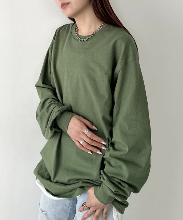 GILDAN(ギルダン) /ベーシック ロングスリーブ Tシャツ コットン ビッグシルエット オーバーサイズ サイズカラバリ豊富 長袖 ロンT 6.0オンス | 2193062 | カーキ