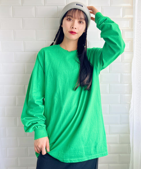 GILDAN(ギルダン) /ベーシック ロングスリーブ Tシャツ コットン ビッグシルエット オーバーサイズ サイズカラバリ豊富 長袖 ロンT 6.0オンス | 2193062 | グリーン