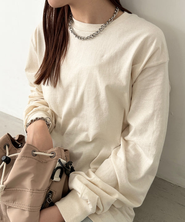 GILDAN(ギルダン) /ベーシック ロングスリーブ Tシャツ コットン ビッグシルエット オーバーサイズ サイズカラバリ豊富 長袖 ロンT 6.0オンス | 2193062 | アイボリー