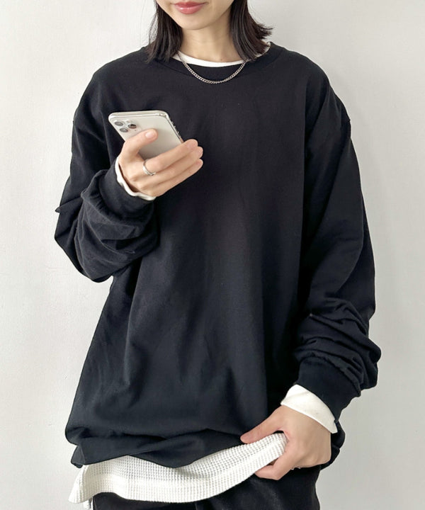 GILDAN(ギルダン) /ベーシック ロングスリーブ Tシャツ コットン ビッグシルエット オーバーサイズ サイズカラバリ豊富 長袖 ロンT 6.0オンス | 2193062 | ブラック