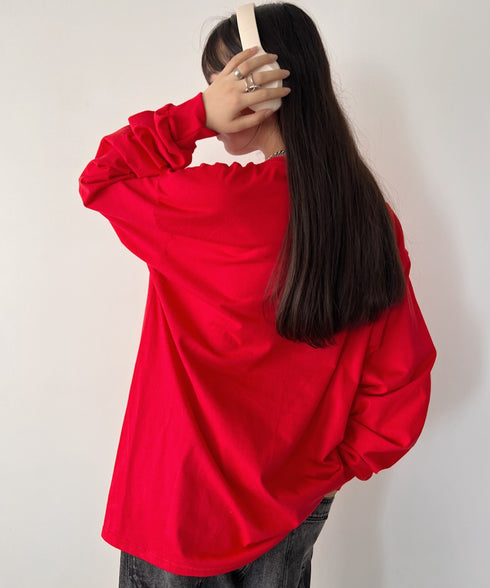 GILDAN(ギルダン) /ベーシック ロングスリーブ Tシャツ コットン ビッグシルエット オーバーサイズ サイズカラバリ豊富 長袖 ロンT 6.0オンス | 2193062 | レッド