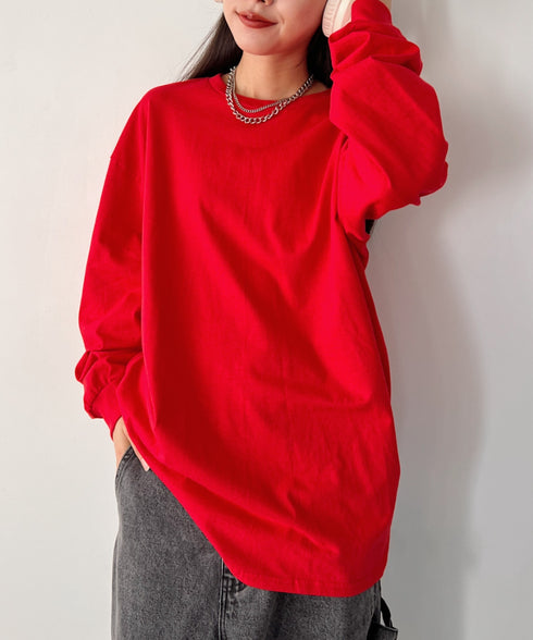 GILDAN(ギルダン) /ベーシック ロングスリーブ Tシャツ コットン ビッグシルエット オーバーサイズ サイズカラバリ豊富 長袖 ロンT 6.0オンス | 2193062 | レッド