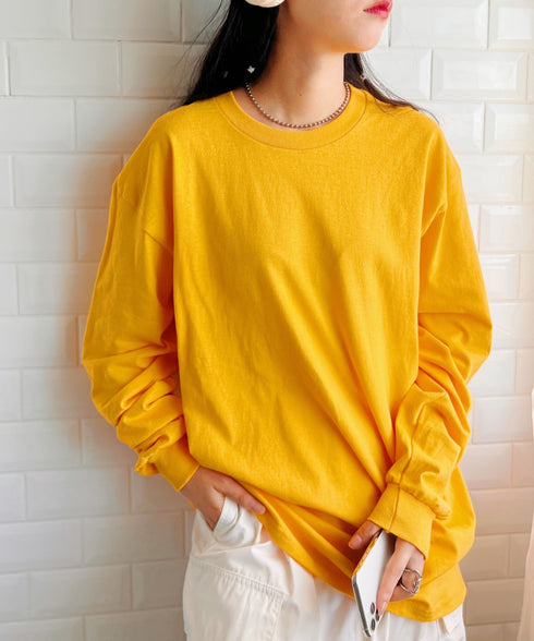 GILDAN(ギルダン) /ベーシック ロングスリーブ Tシャツ コットン ビッグシルエット オーバーサイズ サイズカラバリ豊富 長袖 ロンT 6.0オンス | 2193062 | ゴールド
