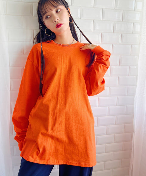 GILDAN(ギルダン) /ベーシック ロングスリーブ Tシャツ コットン ビッグシルエット オーバーサイズ サイズカラバリ豊富 長袖 ロンT 6.0オンス | 2193062 | オレンジ