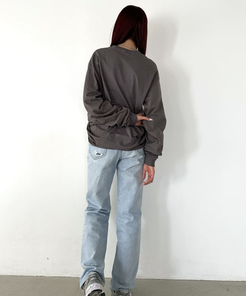 GILDAN(ギルダン) /ベーシック ロングスリーブ Tシャツ コットン ビッグシルエット オーバーサイズ サイズカラバリ豊富 長袖 ロンT 6.0オンス | 2193062 | チャコール