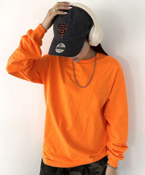 GILDAN(ギルダン) /ベーシック ロングスリーブ Tシャツ コットン ビッグシルエット オーバーサイズ サイズカラバリ豊富 長袖 ロンT 6.0オンス | 2193062 | オレンジ系その他