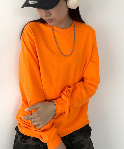 GILDAN(ギルダン) /ベーシック ロングスリーブ Tシャツ コットン ビッグシルエット オーバーサイズ サイズカラバリ豊富 長袖 ロンT 6.0オンス | 2193062 | オレンジ系その他