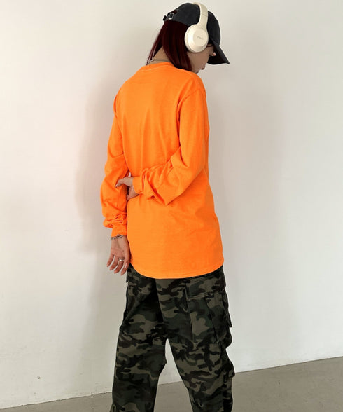 GILDAN(ギルダン) /ベーシック ロングスリーブ Tシャツ コットン ビッグシルエット オーバーサイズ サイズカラバリ豊富 長袖 ロンT 6.0オンス | 2193062 | オレンジ系その他