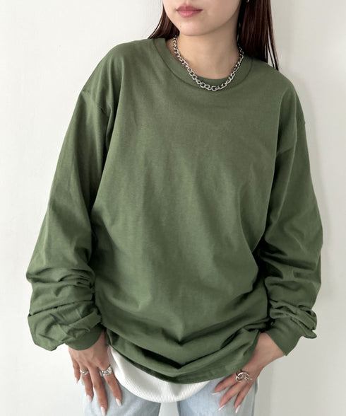 GILDAN(ギルダン) /ベーシック ロングスリーブ Tシャツ コットン ビッグシルエット オーバーサイズ サイズカラバリ豊富 長袖 ロンT 6.0オンス | 2193062 | カーキ