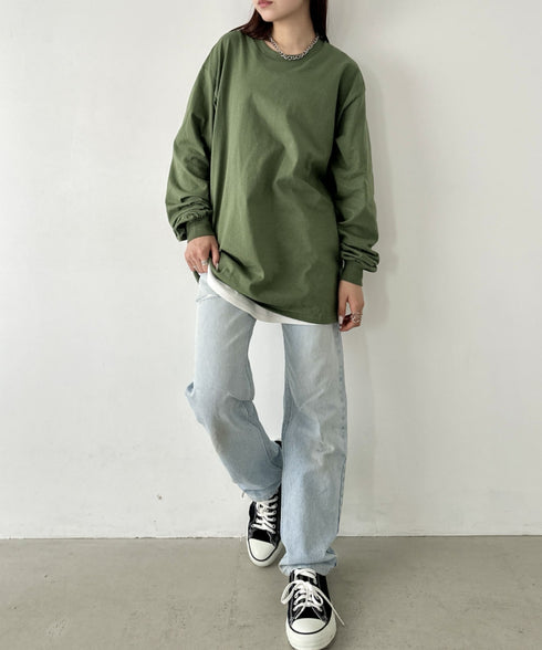 GILDAN(ギルダン) /ベーシック ロングスリーブ Tシャツ コットン ビッグシルエット オーバーサイズ サイズカラバリ豊富 長袖 ロンT 6.0オンス | 2193062 | カーキ