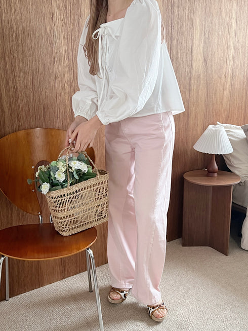 スクエアネックパフスリーブブラウス | SL2251607 | ホワイト