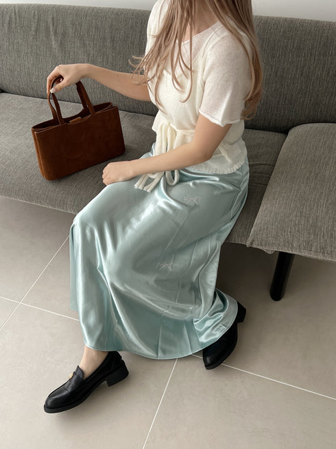リボンラメサテンスカート | SL2251612 | グリーン