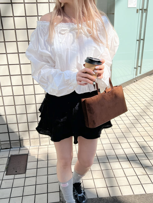 レースギャザーピンタックブラウス | SL2251605 | ホワイト