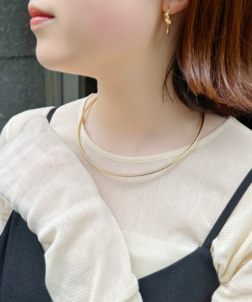 シンプルメタルチョーカーネックレス/ネックカフ | IS42410223 | ゴールド