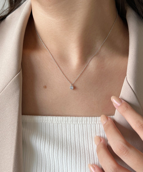 一粒ビジューネックレス | IS4233286 | シルバー