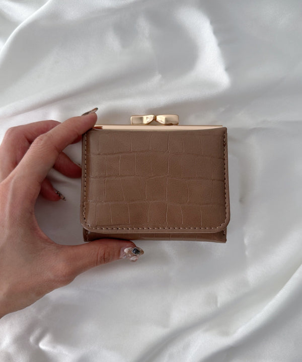 クロコ型押し がま口ミニウォレット | C6191011 | ブラウン