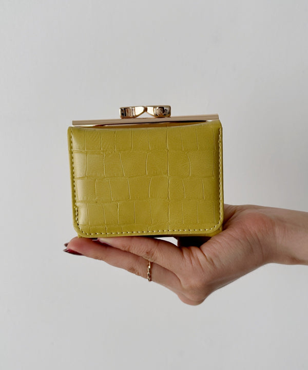 クロコ型押し がま口ミニウォレット | C6191011 | イエロー