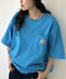 Carhartt(カーハート) /USA規格 ヘビーウェイト ルーズフィット ポケT ビッグサイズ オーバーサイズ ユニセックス ポケット付き コットン 半袖 Tシャツ 5部袖 1/2スリーブ | L2202001 | ターコイズブルー