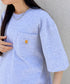 Carhartt(カーハート) /USA規格 ヘビーウェイト ルーズフィット ポケT ビッグサイズ オーバーサイズ ユニセックス ポケット付き コットン 半袖 Tシャツ 5部袖 1/2スリーブ | L2202001 | グレー