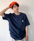 Carhartt(カーハート) /USA規格 ヘビーウェイト ルーズフィット ポケT ビッグサイズ オーバーサイズ ユニセックス ポケット付き コットン 半袖 Tシャツ 5部袖 1/2スリーブ | L2202001 | ネイビー