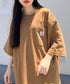 Carhartt(カーハート) /USA規格 ヘビーウェイト ルーズフィット ポケT ビッグサイズ オーバーサイズ ユニセックス ポケット付き コットン 半袖 Tシャツ 5部袖 1/2スリーブ | L2202001 | ブラウン