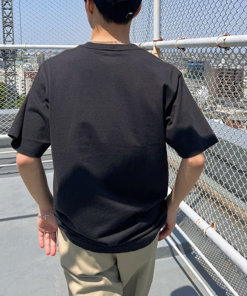 Carhartt(カーハート) /USA規格 ヘビーウェイト ルーズフィット ポケT ビッグサイズ オーバーサイズ ユニセックス ポケット付き コットン 半袖 Tシャツ 5部袖 1/2スリーブ | L2202001 | ブラック