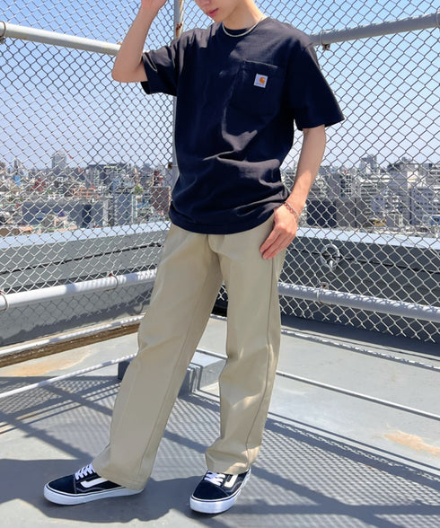 Carhartt(カーハート) /USA規格 ヘビーウェイト ルーズフィット ポケT ビッグサイズ オーバーサイズ ユニセックス ポケット付き コットン 半袖 Tシャツ 5部袖 1/2スリーブ | L2202001 | ブラック