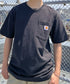Carhartt(カーハート) /USA規格 ヘビーウェイト ルーズフィット ポケT ビッグサイズ オーバーサイズ ユニセックス ポケット付き コットン 半袖 Tシャツ 5部袖 1/2スリーブ | L2202001 | ブラック