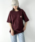 Carhartt(カーハート) /USA規格 ヘビーウェイト ルーズフィット ポケT ビッグサイズ オーバーサイズ ユニセックス ポケット付き コットン 半袖 Tシャツ 5部袖 1/2スリーブ | L2202001 | ワインレッド