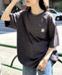 Carhartt(カーハート) /USA規格 ヘビーウェイト ルーズフィット ポケT ビッグサイズ オーバーサイズ ユニセックス ポケット付き コットン 半袖 Tシャツ 5部袖 1/2スリーブ | L2202001 | チャコールグレー